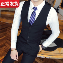 Suit suit Mens summer slim suit Vest Professional formal dress Groom wedding dress Brother group best man suit