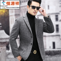 Hengyuanxiang autumn and winter new double-sided wool small suit men slim woolen suit business casual single western coat