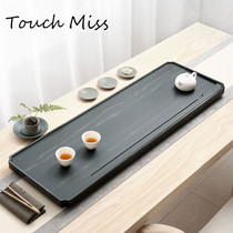 TOUCH MISS Black gold stone tea tray Whole piece drayable simple whole stone Large black gold stone tea tray