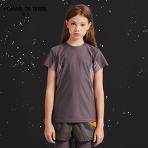 pomme pengma autumn and winter discount new male and female boys sweat breathable sports splicing short sleeve T-shirt AJ2612060