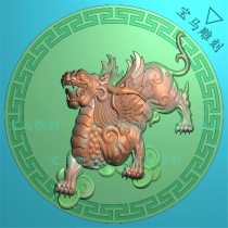 JD copper money beasts jade sculptures Jade Sculpture Plot of the Leopard of the Leopard of the Leopard Finely Carved Plot of the Antique Return of the Antique Back Tattoogram