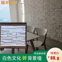 White brick white cultural brick TV back indoor tile Nordic modern simple landscape wall cultural fossil antique brick living room