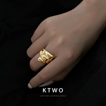 ins personality fashion European and American cold style French High sense bag kgold ring female exaggerated simple new ring