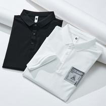 Hanska Short-sleeved T-shirt men polo shirt tide brand summer new solid color print business casual lapel Paul shirt