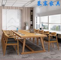 Nordic full solid wood office desk Conference table simple working long table Training computer table and chair combination factory direct sales