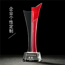 Crystal trophy custom custom color printing company enterprise annual meeting employee award personalized custom high-end gift memorial