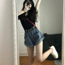 Pear-shaped Stature Pants Large Size Curled Jeans Shorts Women Summer Fat Younger Sister Mm Conspicuge Slim-Hip Broadlegged a pair of hot pants