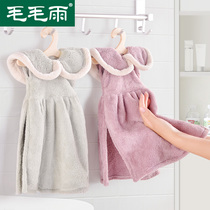 Drizzle towel Super absorbent absorbent cute children wash face towel coral velvet Korean women embroidered handkerchief