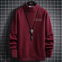 Mid-collar sweater Spring Fall new mens trend Nets knitted bottom sweatshirt semi-high collar wool online clothes