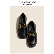 Old meows shop genuine leather Inn Wind retro small leather shoes womens autumn 2022 new thick bottom single shoes 100 hitchhiking shoes