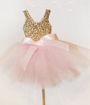 Creative Sparkle Princess Pearl dress dessert card cake insert wedding card party decoration princess dress