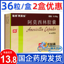 (low to 13 5 yuan boxes) Amoxian amoxicillin capsule 0 25g * 36 grain case pharyngitis amygdalitis acute bronchitis pneumonia and other respiratory infections YQ