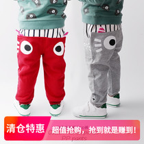 Child Clothing Spring style cartoon Cubic kitty big PP pants male and female baby small hairy ring sports pants casual pants