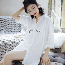 American and European Vimi long sleeve silk nightgown long Ice Silk sexy shirt thin size pajamas summer home wear