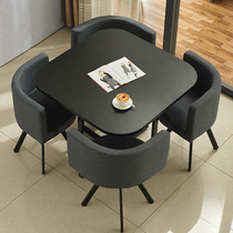 Zhongwei negotiation table and chair combination reception table and chair small round table simple casual dining table and chair 1 table 4 chair 900*900 *