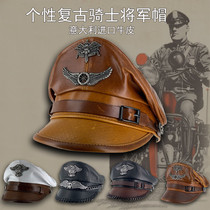 Spot Harley Indian rider Retro real active leather hat official hat WWII Wind eatery leather hat men and women size