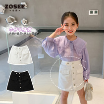 (Special clearance position) Left west girls' skirt spring and autumn children's A-line skirt one step skirt big kids 2022