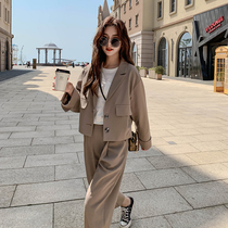 Sandro Moscoloni small suit suit female 2021 autumn Korean temperament casual British style two-piece suit