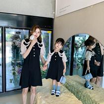 Grape high-end pro-dress small balsamic wind short sleeve one-piece dress Mother woman dress Summer dress new girl doll collar dress