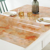 Desktop soft glass PVC tablecloth waterproof anti-hot and oil-proof odorless transparent table mat coffee table thick crystal plate