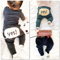 Baby Pure Cotton Knit Pants 0-6-12 Months Boy Wool Pants Girl Thicken Large PP Pants Cute Outwear Pants