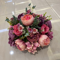 New Hotel Round Table Turntable Emulation Flower Table Flowers Large Disc Round Fake Flower Pendulum Flower Decoration Flower Terrace Floral