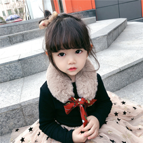 Female Baby Plush Scarf 2018 Winter New South Korea Girl Retro Little Fresh and Gross Hair Shatterflower Scarf