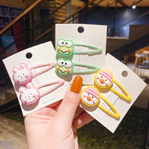 ins cute children hair clip girl card broken hair bb clip small bear cartoon animal head adorned Korean version liu haibian clip