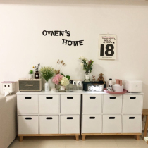 Solid wood bookcase ins style lattice cabinet with door locker childrens toy storage cabinet Cabinet one meter TV cabinet