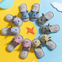 Childrens slippers cotton linen Indoor Boys and Girls children home linen home spring and winter baby non-slip