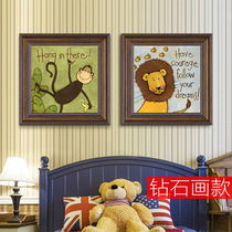 5D diamond drawing with diamond embroidered cross embroidered diamond embroidered 2021 new small piece cute animal cartoon cartoon brick and stone painting