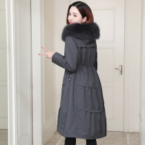 zqqz Parker coat womens long 2021 new fox fur collar Rex rabbit hair liner fur coat D228