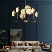 All copper living room lamp modern new Chinese chandelier simple creative light luxury high-end restaurant lamp 2021 New (QC)