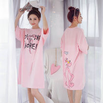 (Gift Insurance Fee) Sleepwear Woman Summer Cute Cartoon Short Sleeve Sleeping Skirt Woman Summer Students Wear Home Clothing