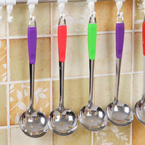 Thickened stainless steel colander soup spoon kitchenware long handle malatang hot pot spoon Japanese hot pot tableware household spoon