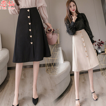 2022 Summer new black Hepburn Half body dress with long section High waist 100 lap a dress Slim Clad Arm Umbrella Skirt