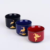 Wu Zen large gold Kung Fu Tea Cup Fu lushou tea gift box single ceramic master cup tea set