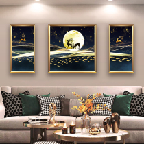 Living room decoration painting Elk Nordic style sofa background wall hanging painting modern simple dining room triptych mural