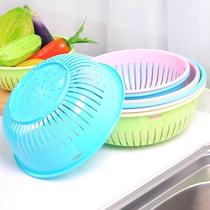 New plastic washing basin Kitchen washing basket Amoy rice basket Household round amoy rice drain basket Washing basket 