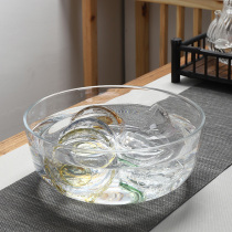 Mingfeng glass Kung Fu tea set Glass tea wash Transparent heat-resistant glass wash cup bowl Large tea wash