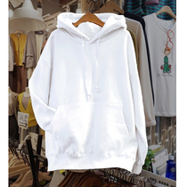 Mi Caixuan this years popular white hooded sweater womens 2022 autumn and winter new velvet thickened small top