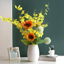 Sunflower Sun Flowers Dancing Lan Embroidered Ball Emulated Flower Bouquet Pendulum set Living room floor Nordic Garden Restaurant Decoration