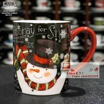 Foreign trade boutique LANG mug Standard American mark painting Christmas snowman coffee cup Handy cup 56