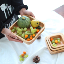 Japanese creative solid wood bowl plate large solid wood bowl vegetable fruit plate salad bowl soup bowl dessert bowl wooden tableware