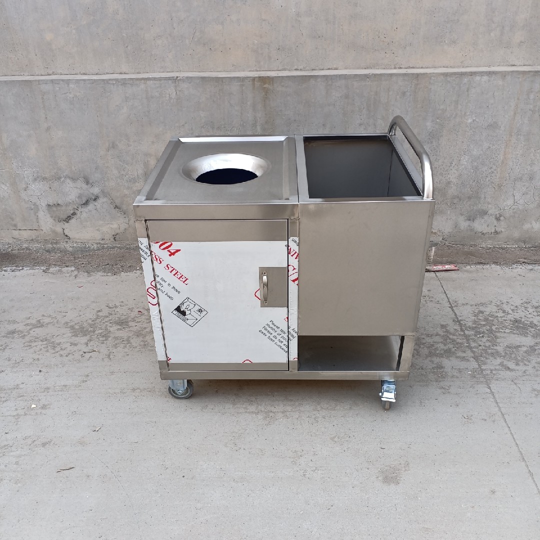 Stainless steel hotel canteen Hotel recycling plates and chopsticks garbage swill car