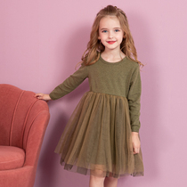 Impression childhood girls long-sleeved dress 2020 new childrens mesh skirt little girl western princess skirt