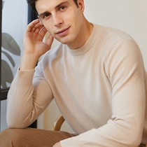 100 pure cashmere sweatshirt man long sleeve head 2021 autumn winter knit undershirt pure color loose casual sweaters
