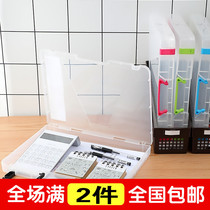 With handle A4 paper document box hand carry transparent magazine storage clip portable office data classification file box