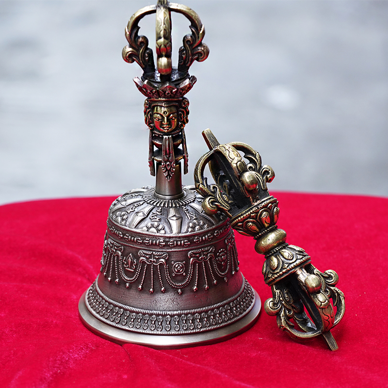 Nepal five shares King Kong bell pestle pure copper touch bell bell sound clear and crisp Tibetan Buddhist hall supplies Mizong for furniture-Taobao