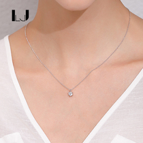 little joys925 silver six-claw zircon necklace single zircon choker basic simple temperament niche